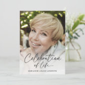 生モダン命記念写真お祝い 招待状 (スタンド正面)