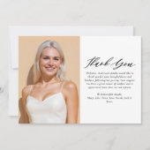 生モダン活・葬儀・追悼写真お祝い サンキューカード (正面)