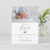 生モダン生まれたばかりの生発表写真ありがとう サンキューカード (スタンド正面)