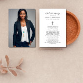 生モダン生写真追悼式お祝い カード