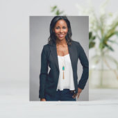 生モダン生写真追悼式お祝い カード (スタンド正面)