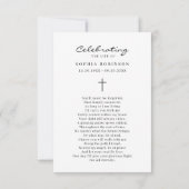 生モダン生写真追悼式お祝い カード (裏面)