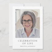 生モダン生写真追悼式お祝い 招待状 (正面)