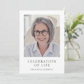 生モダン生写真追悼式お祝い 招待状 (スタンド正面)