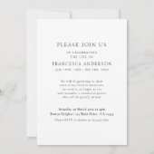 生モダン生写真追悼式お祝い 招待状 (裏面)