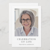 生モダン生写真追悼式お祝い 招待状 (正面/裏面)