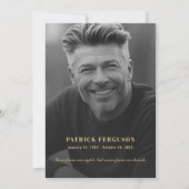 生モダン生葬儀お祝いネイビーブルー写真 招待状 (裏面)