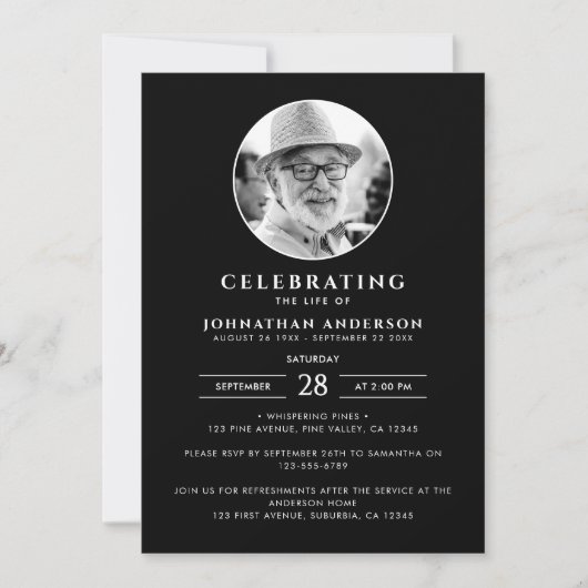 生モダン生葬記念撮影お祝い 招待状 (正面)