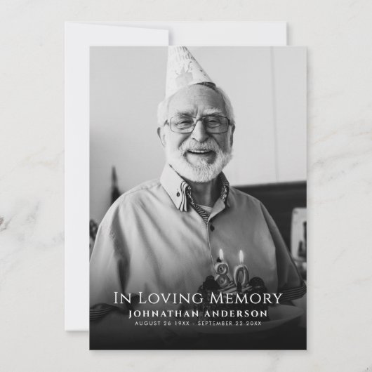 生モダン生葬記念撮影お祝い 招待状 (裏面)