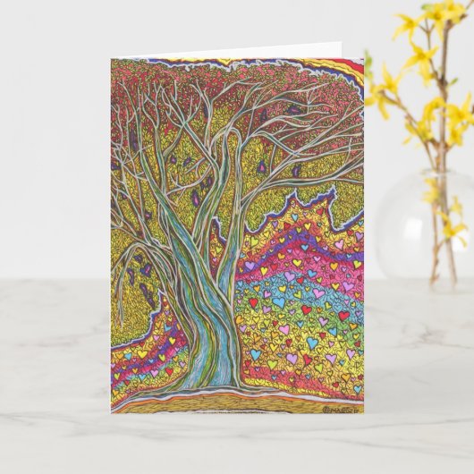 生ユニーク感謝してい日は友情の芸術を愛する カード (黄色い花)