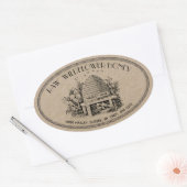 生ワイルドフラワーハニーオーバルヴィンテージスキップクラフトラベル 楕円形シール (封筒)