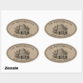 生ワイルドフラワーハニーオーバルヴィンテージスキップクラフトラベル 楕円形シール (シート)