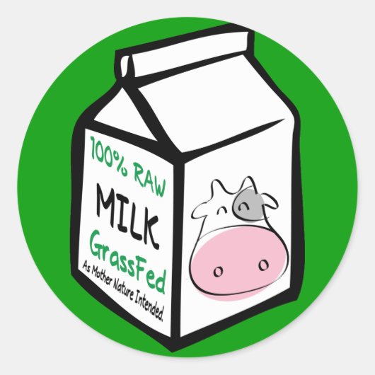 生乳オーガニック惑星ステッカー ラウンドシール (正面)