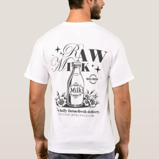 生乳毎日農場直送バックプリント Tシャツ