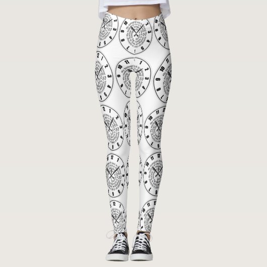 生体おもしろい時計ヨガパンツ伸ばしパンツ レギンス (正面)