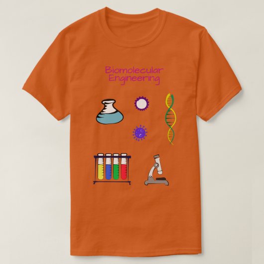 生体分子工学者化学エンジニアリング Tシャツ (デザイン正面)