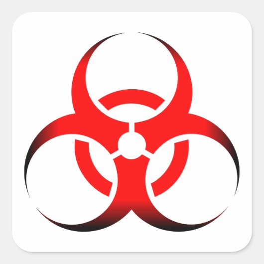 生体生物学的災害［有害物質］記号（赤と黒） スクエアシール (正面)