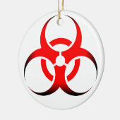 生体生物学的災害［有害物質］記号（赤と黒） セラミックオーナメント (左)
