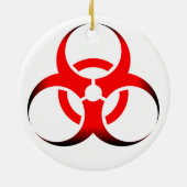 生体生物学的災害［有害物質］記号（赤と黒） セラミックオーナメント (裏面)