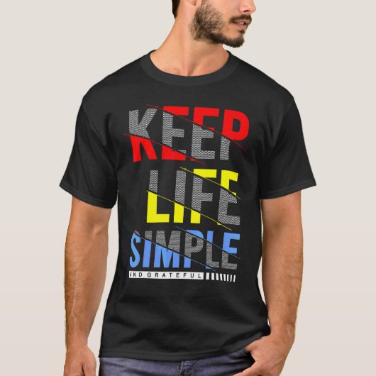生保活シンプルと感謝 Tシャツ (正面)