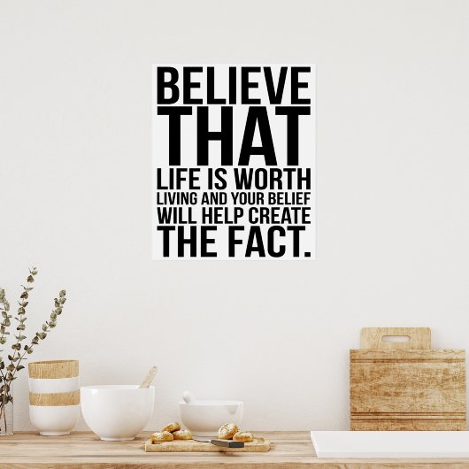 生信じきる価値が事実を生み出す。 ポスター (キッチン)