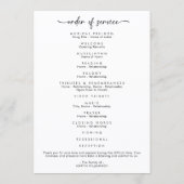 生写真シンプル葬儀プログラムのお祝い プログラム (裏面)