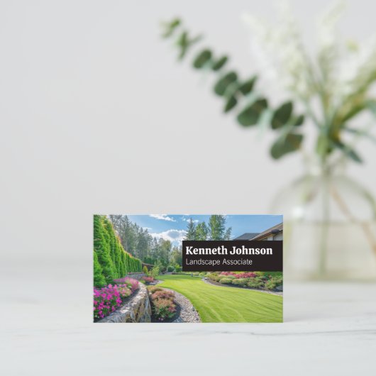 生刈り芝生 | 住宅景観 名刺 (スタンド正面)