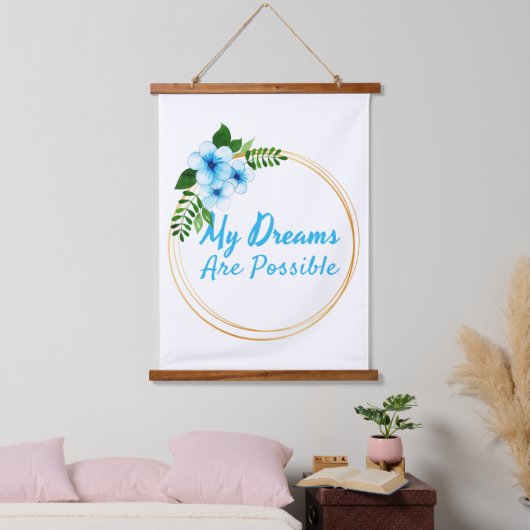 生前向き活の肯定 吊り下げ型タペストリー (寝室)