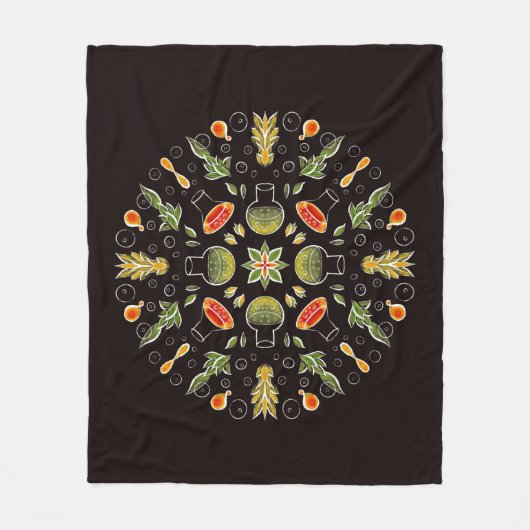 生化学研究室の植物芸術 – 女性科学 フリースブランケット (正面)