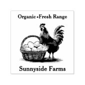 生卵のカゴ付き素朴雛 セルフインキングスタンプ (デザイン)