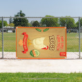 生卵を販売すオーガニックる 横断幕 (インサイチュ)