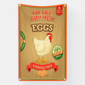 生卵を販売すオーガニックる 横断幕 (縦)
