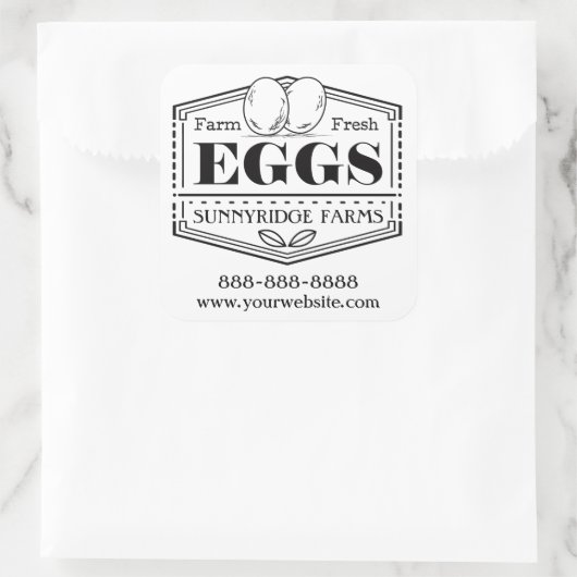 生卵を養殖する |エッグカートンステッカーラベル スクエアシール (バッグ)