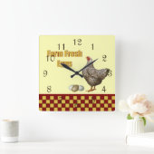 生卵を養殖する スクエア壁時計 (ホーム)