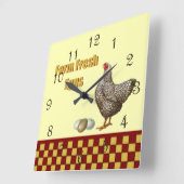 生卵を養殖する スクエア壁時計 (傾斜)