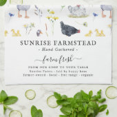 生卵を養殖する |ファームモ素朴ノグラム キッチンタオル (折り畳み)