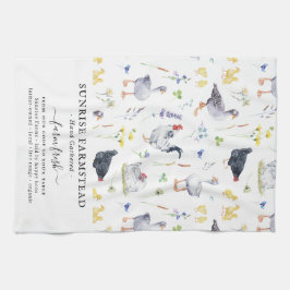 生卵を養殖する |ファームモ素朴ノグラム キッチンタオル