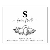 生卵を養殖する |モノグラム卵カートンスタンプ ラバースタンプ (インプリント)