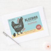 生卵を養殖する 長方形シール (封筒)