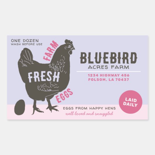 生卵を養殖する 長方形シール (正面)