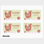 生卵を養殖する 長方形シール (シート)