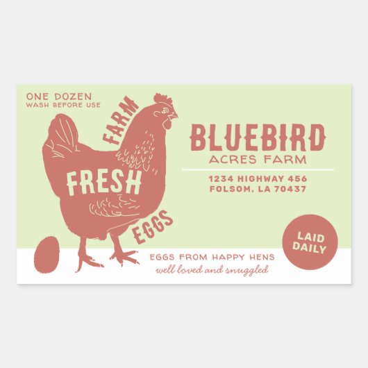 生卵を養殖する 長方形シール (正面)