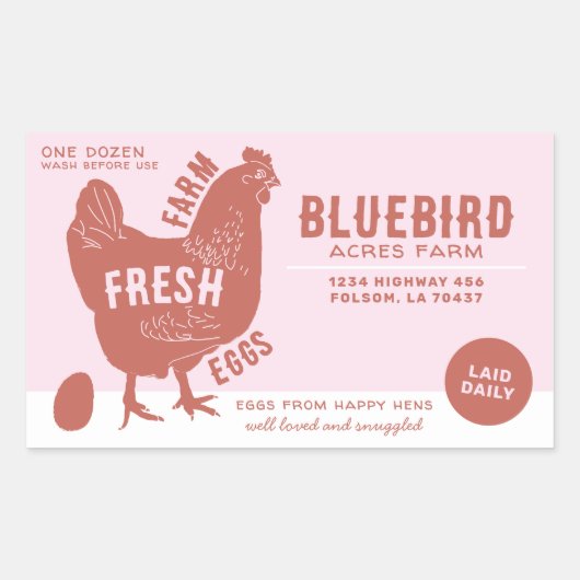 生卵を養殖する 長方形シール (正面)