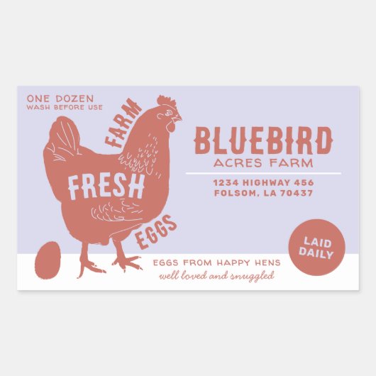 生卵を養殖する 長方形シール (正面)