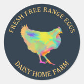 生卵チキン事業パーソナライズされた ラウンドシール (正面)