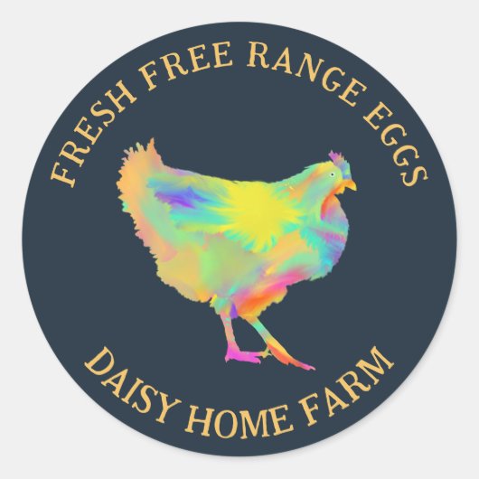 生卵チキン事業パーソナライズされた ラウンドシール (正面)