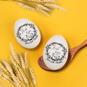 生卵フローラリースモノグラム卵スタンプ ラバースタンプ