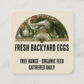 生卵！ヴィンテージアールヌーボー鶏と卵 スクエア名刺 (正面)