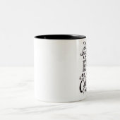 "生命あなたの心地よい地帯の終わりに始まります"は ツートーンマグカップ (中央)