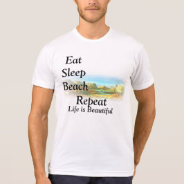 、生命ありますBeautifuがTワイシャツ食べて下さい、眠らせて下さい、浜に引き上げて下さい、繰り Tシャツ